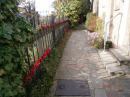 Poppies at the church entrance